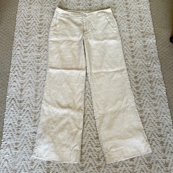 Cabi everly linen blend pants size 6 oatmeal color - Picture 1 of 5